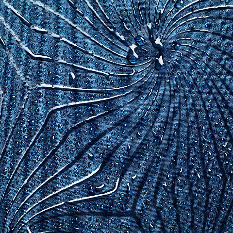 Зонт-трость Magic с проявляющимся цветочным рисунком, темно-синий - рис 3.