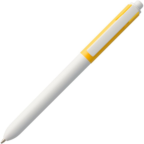 Ручка шариковая Hint Special, белая с желтым - рис 4.