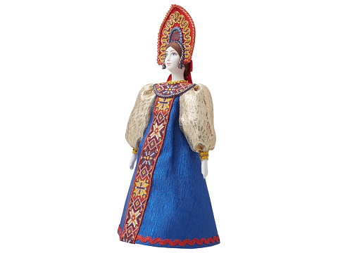 Подарочный набор: кукла фарфоровая, мед, синий - рис 16.