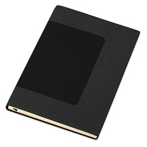 Бизнес блокнот Supreme с вставкой из софт-тача, гибкая обложка, 128 листов, черный