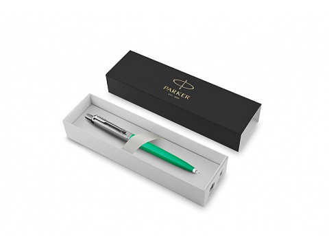 Шариковая ручка Parker Jotter, цвет GREEN, цвет чернил синий, толщина линии M , в подарочной коробке - рис 2.