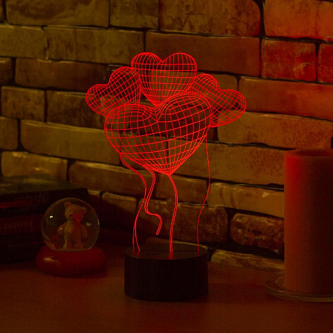 3D светильник Шары Сердца - рис 7.