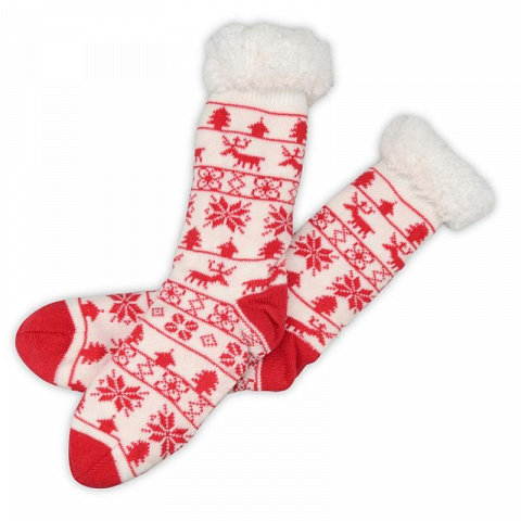 Новогодние носки-тапки (красные) - рис 6.