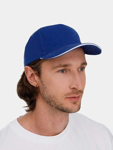 Бейсболка Classic 2.0, ярко-синяя с белым кантом - рис 11.