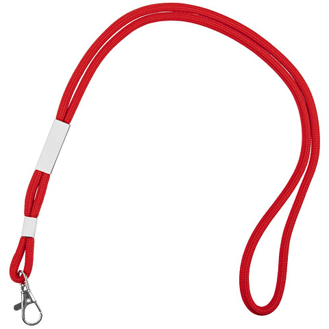 Шнурок для бейджа Tube Metal, красный - рис 2.