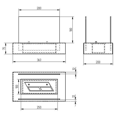 Настольный биокамин "Пламя за стеклом" - рис 3.