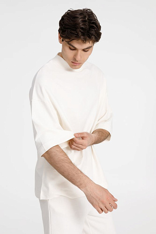 Футболка оверсайз унисекс T9, молочно-белая - рис 4.