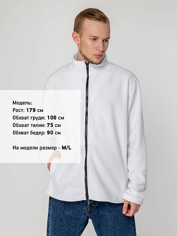 Куртка флисовая унисекс Manakin, белая - рис 6.