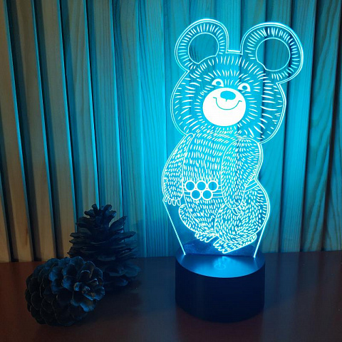 3D светильник Олимпийский мишка - рис 7.