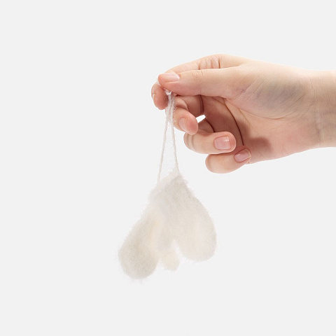 Подвеска на елку «Вьюшка», варежки, белая - рис 3.