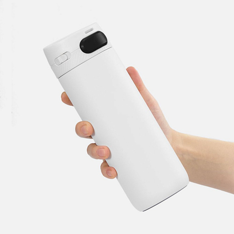 Термостакан X1 с цветной кнопкой, белый с черным - рис 5.