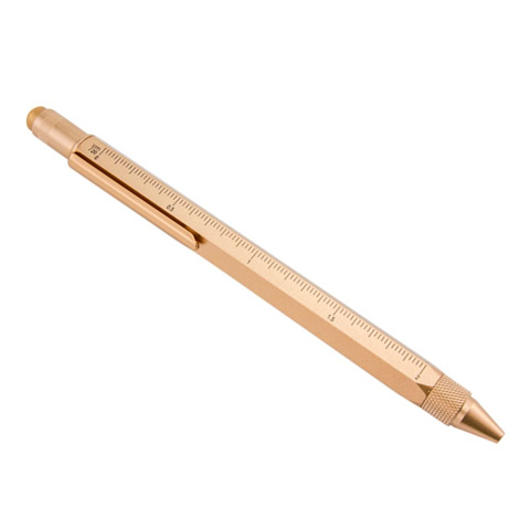 Ручка шариковая Construction, мультиинструмент, розовое золото - рис 3.