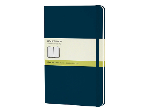 Записная книжка Moleskine Classic (нелинованный) в твердой обложке, Large (13х21см), голубой сапфир