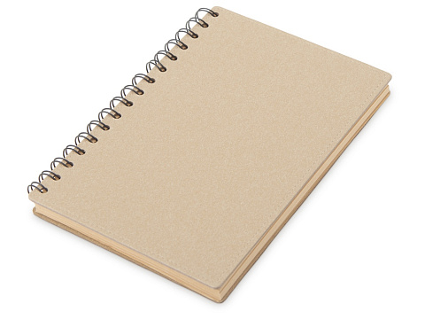 Блокнот на спирали в картонной обложке с переработанной бумагой Mania, натуральный