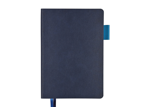 Ежедневник А5 датированный Boston 2026, темно-синий с голубым обрезом - рис 2.