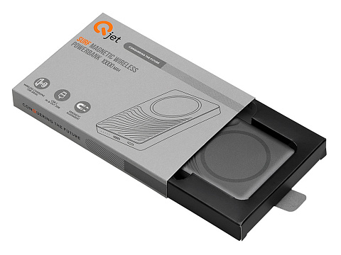 Магнитный беспроводной внешний аккумулятор, QC/PD Сёрф, 10000 мАч, серый - рис 8.