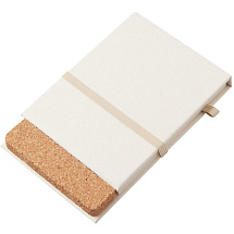 Блокнот с подставкой для телефона из пробки Milky S, молочно-белый