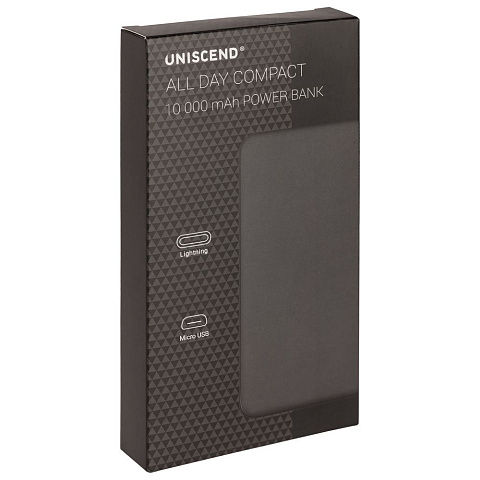 Внешний аккумулятор Uniscend All Day Compact 10000 мAч, черный - рис 8.
