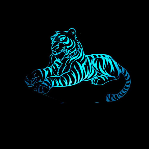 3D светильник Тигр - рис 4.