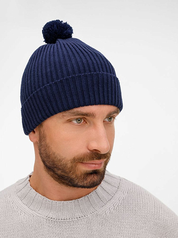 Шапка Catch Match с помпоном, темно-синяя - рис 6.