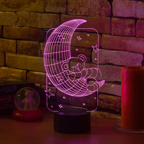 3D лампа Медвежонок на Луне - рис 6.
