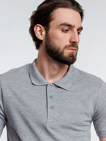 Рубашка поло мужская Adam, серый меланж - рис 9.