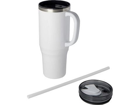 Melbourne кружка 1200 мл, сертифицированная согласно RCS, с соломинкой - Белый - рис 3.