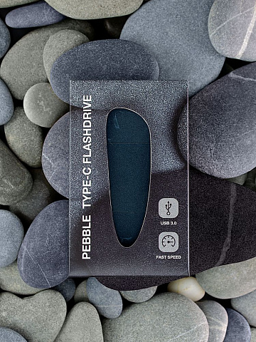 Флешка Pebble Type-C, USB 3.0, серо-синяя, 16 Гб - рис 9.