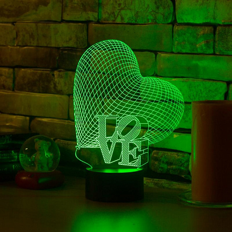 3D светильник Сердце Love - рис 2.