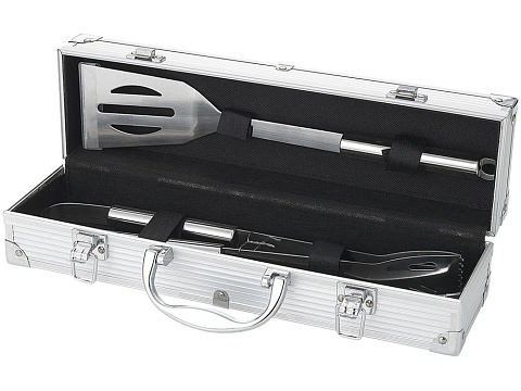 Набор для барбекю в кейсе: лопатка, щипцы, вилка Salvy - рис 2.